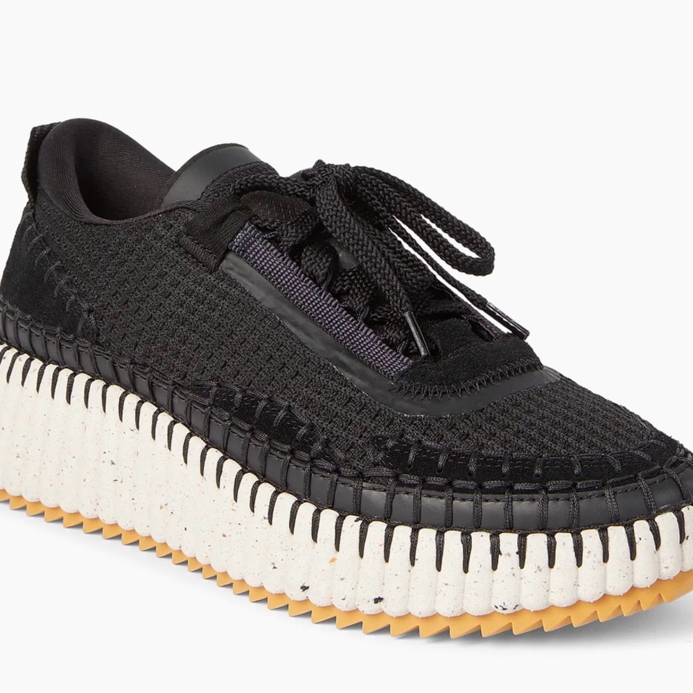 Chloe Nama Mixed Media Platform Sneakers